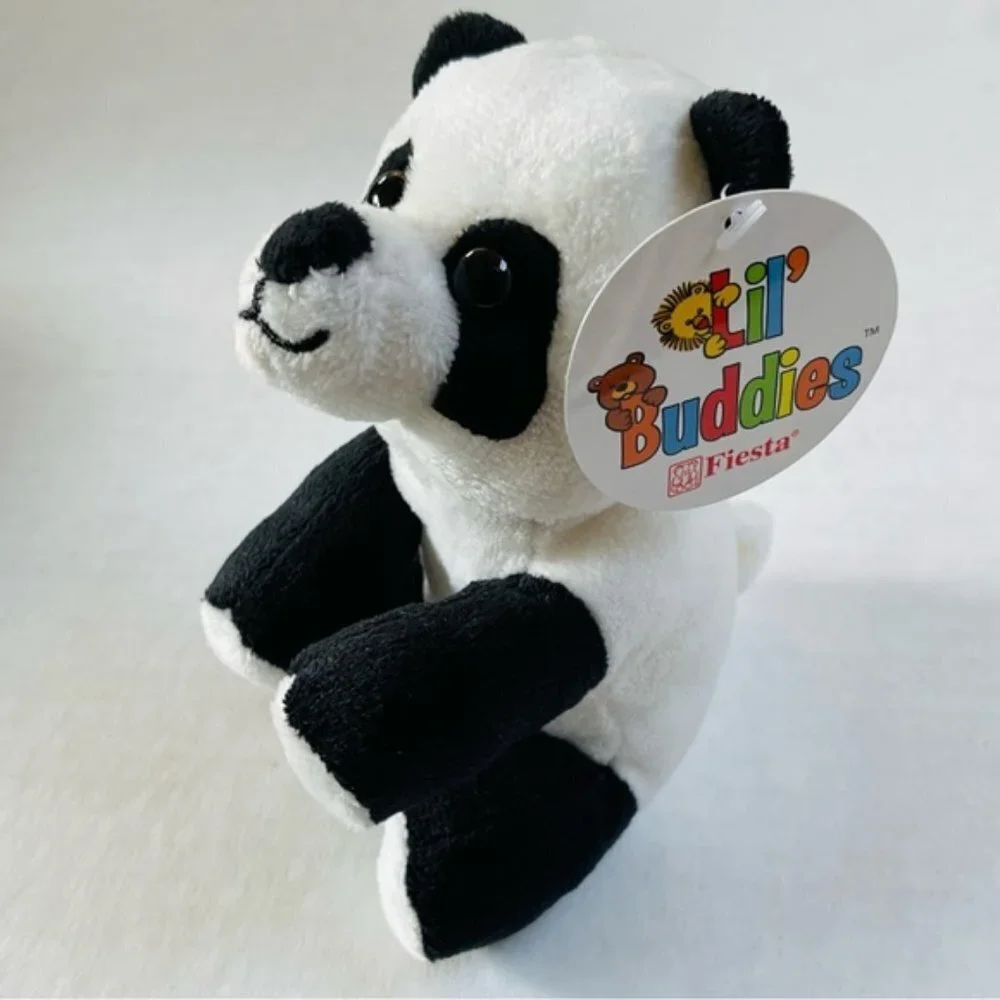 Lil Buddies Fiesta Panda Bear Stuffed Animal Black White New Birthday Gift Toy